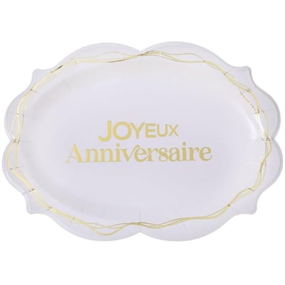 34 magasin pas de calais decoration joyeux anniversaire plateau blanc dore or metal