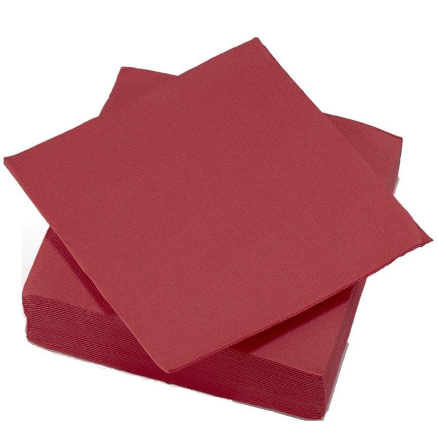 3408 serviette coktail ouate micro gauffree bordeaux 25cm