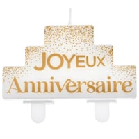 35 magasin pas de calais bougie gateau anniversaire blanc dore or metallique
