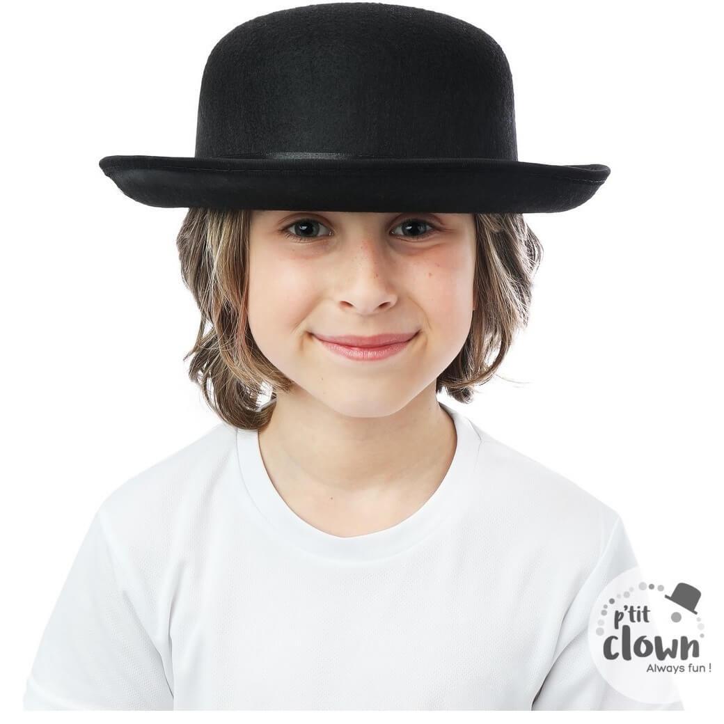35161 accessoire de deguisement chapeau melon noir feutre enfant