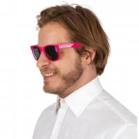 35894 paire de lunettes blues brothers rose fluo accessoire de deguisement adulte