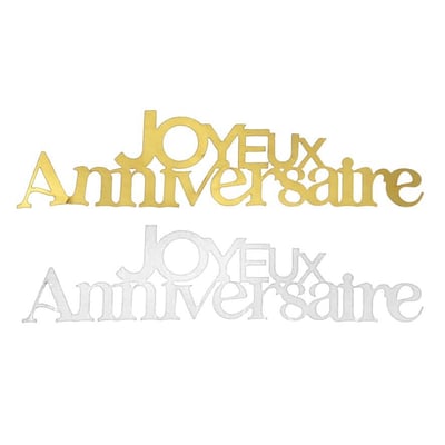 36 magasin pas de calais confettis de table joyeux anniversaire blanc dore or metallique