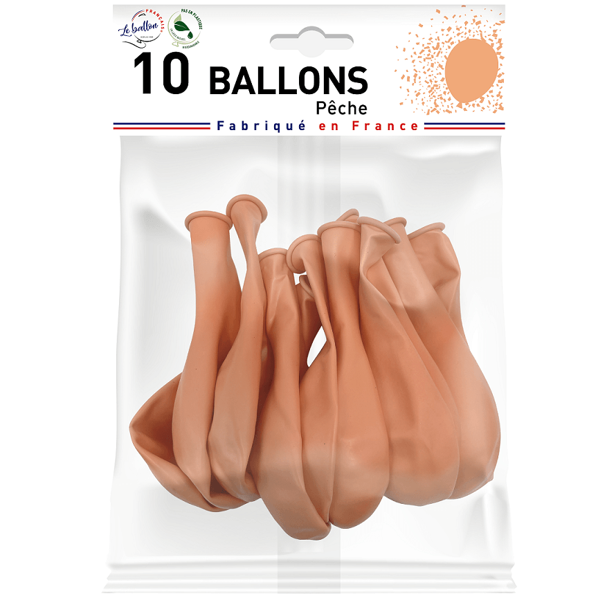 Ballon opaque français en latex orange 25cm (x10) REF/11036