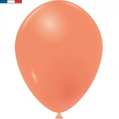 Ballon opaque en latex naturel biodégradable pêche 25cm (x10) REF/37388 Fabrication française