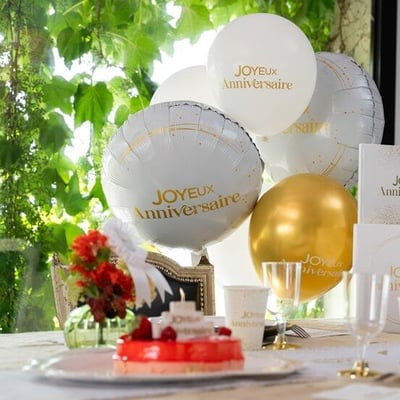 40 magasin pas de calais decoration ballon aluminium joyeux anniversaire blanc dore or metal