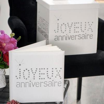 4011 livre d or joyeux anniversaire noir et blanc