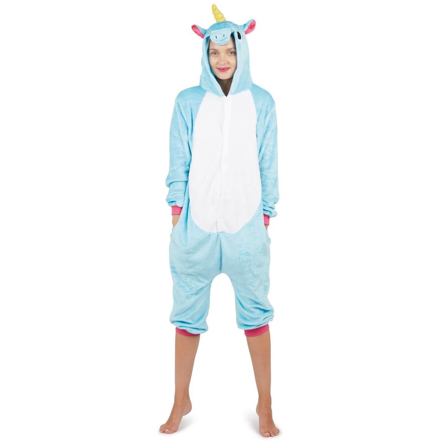 40803 taille sm costume deguisement kigurumi licorne bleu