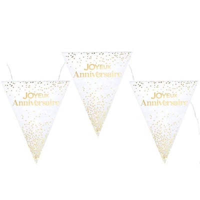 41 boutique decoration anniversaire pas de calais guirlande fanion blanche doree or metallisee