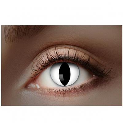 41322 maquillage lentille fantaisie oeil de chat blanc