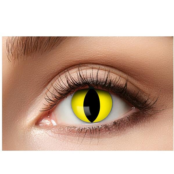 41355 maquillage lentille fantaisie oeil de chat jaune