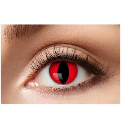 41361 maquillage lentille fantaisie oeil de chat rouge