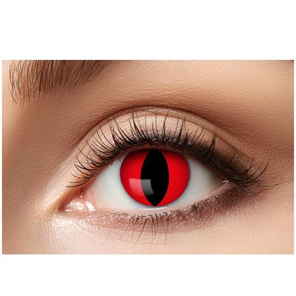 41361 maquillage lentille fantaisie oeil de chat rouge