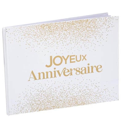 43 boutique pas de calais livre d or joyeux anniversaire blanc et dore or metallique