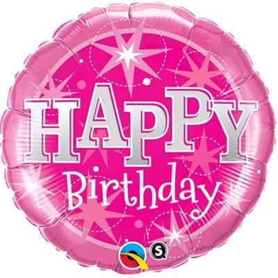 1 Ballon géant aluminium anniversaire rose fuchsia 