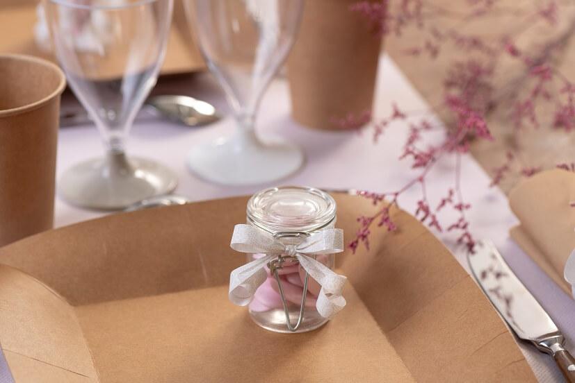 4384 contenant pot rond transparent hermetique en verre avec couvercle