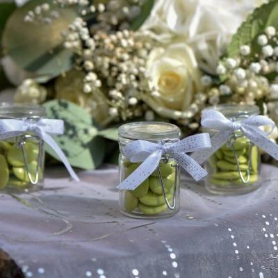 4384 decoration contenant pot rond transparent hermetique en verre couvercle