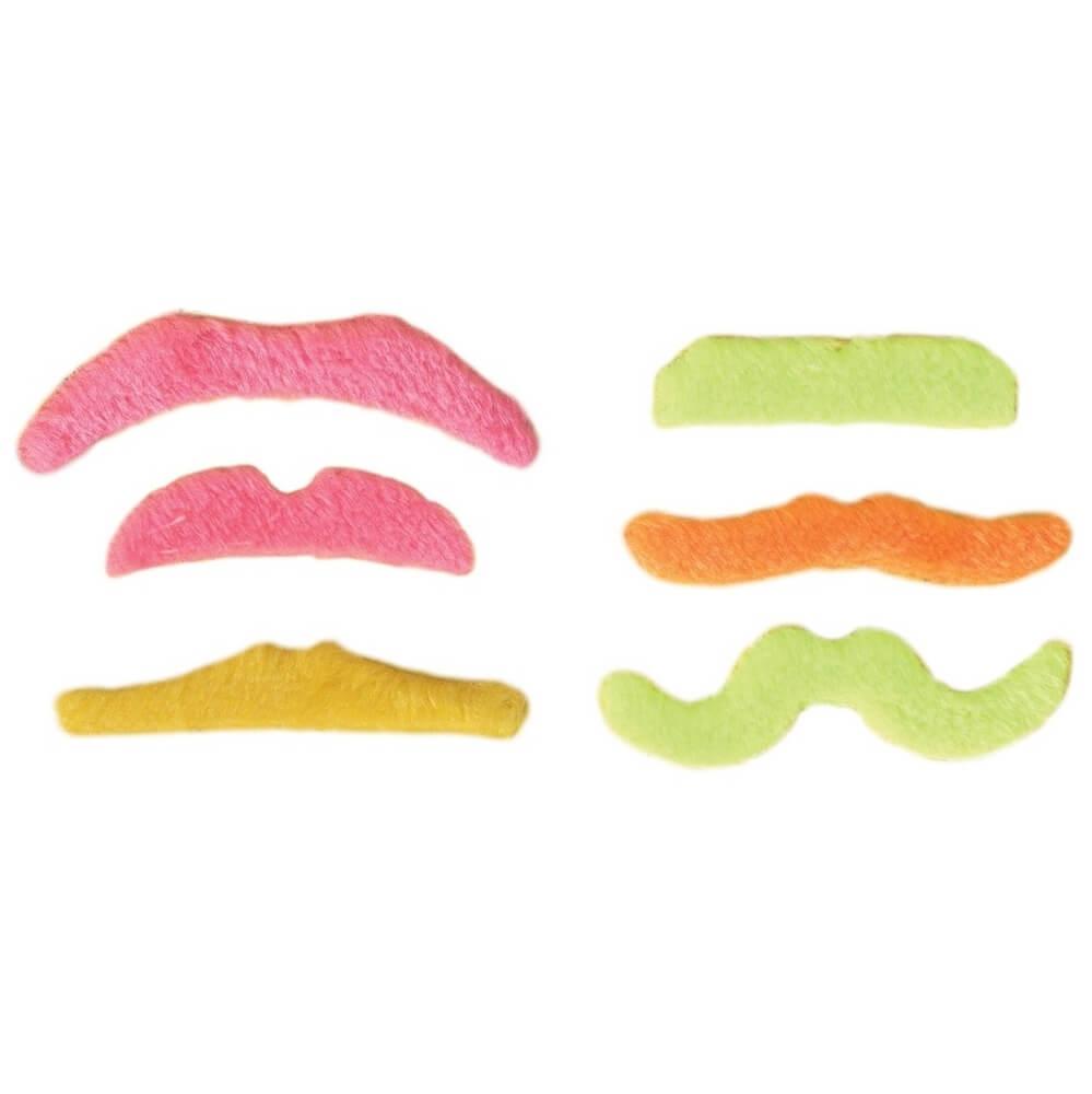 44247 moustache adhesive autocollante fluo annees 80