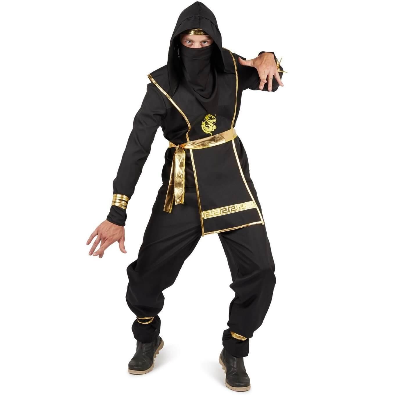 Déguisement Ninja Noir et Or pour enfant