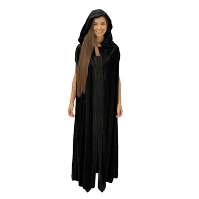 44430 magasin accessoire deguisement halloween cape noire velours 150cm