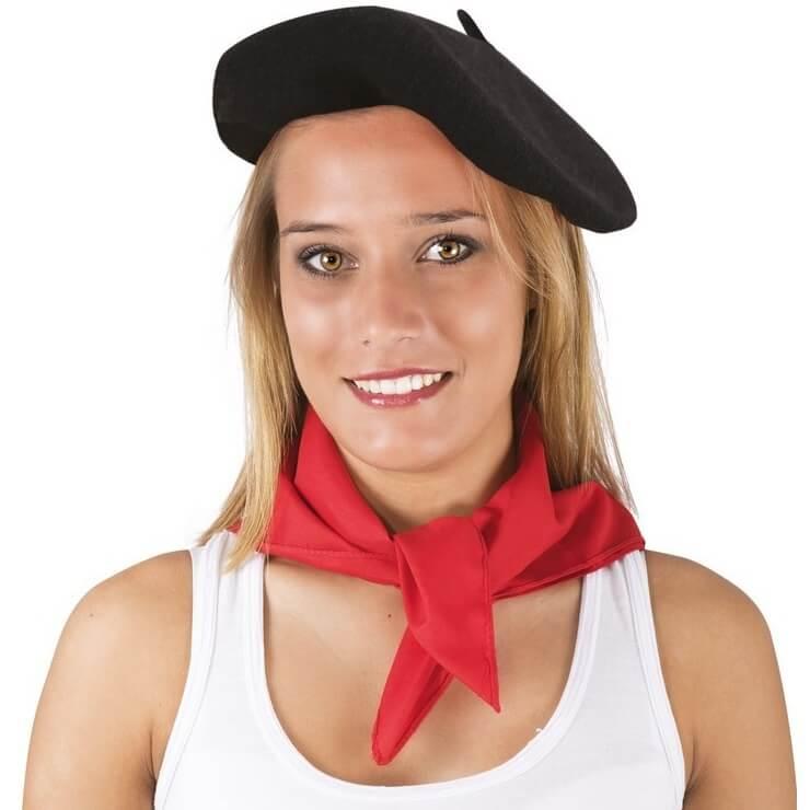 46501 accessoire de deguisement beret en laine noir adulte