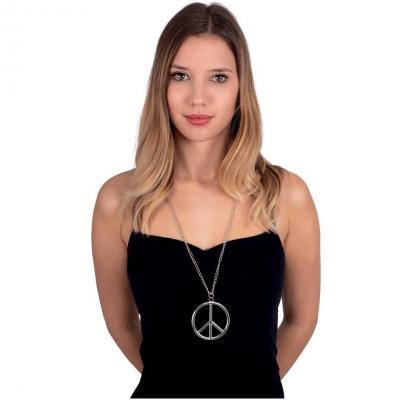 1 Collier Hippie argent pour adulte REF/48101