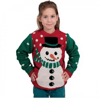 Pull bonhomme de neige 5 à 6 ans REF/48110 (Déguisement enfant fille Noël)