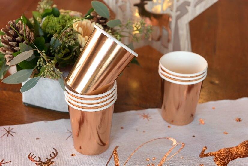 4985 verre carton 27cl rose gold metallique