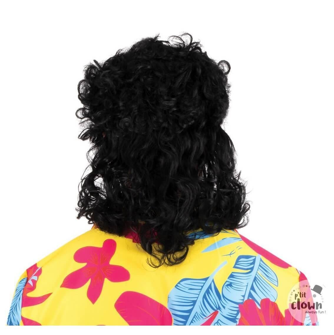 49890 perruque et barbe noire coupe cheveux mulet