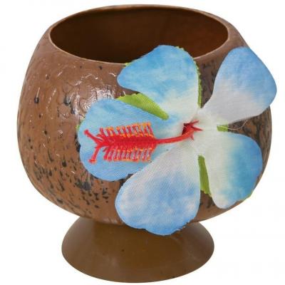 50012 verre noix de coco fleur hawaienne plastique