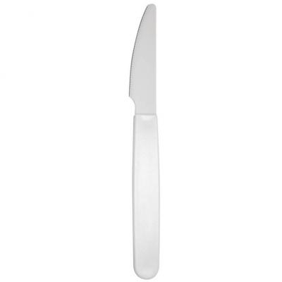 Couteau blanc plastique réutilisable (x6) 18.5cm (Minéral PP) REF/51701
