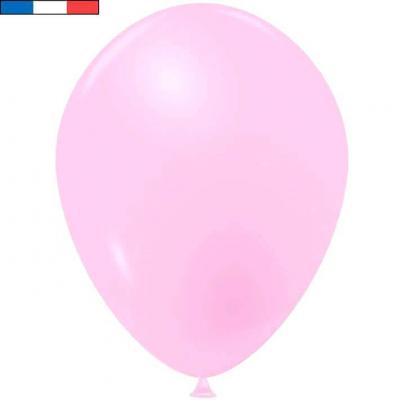 50 Ballons de fabrication française en latex naturel opaque rose pastel 25cm REF/51896