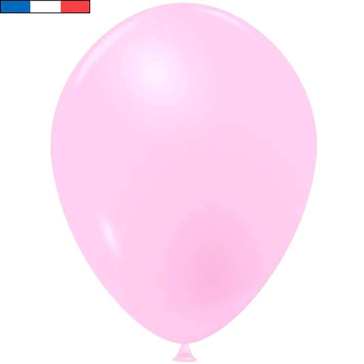 51896 ballon latex naturel francais 25cm rose pastel