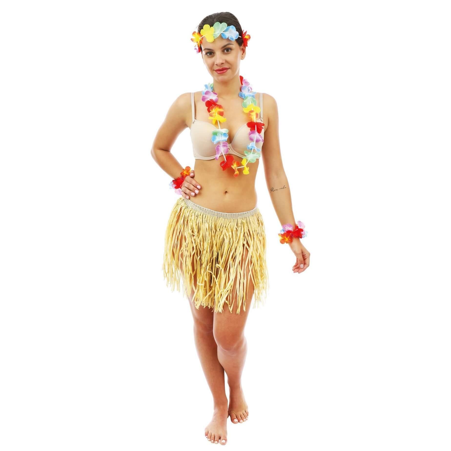 52416 accessoire de deguisement set hawaien avec fleurs multicolores