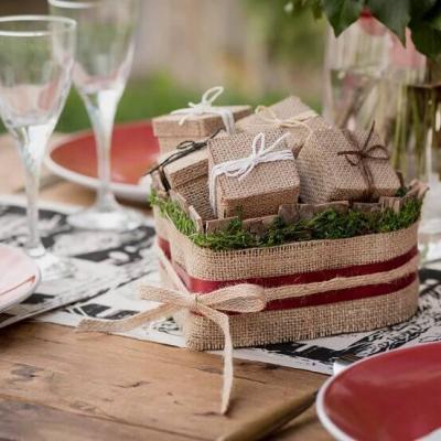 5288 contenant boite carre jute realisation de dragees