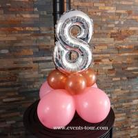 52916 centre de table ballon latex rose blush