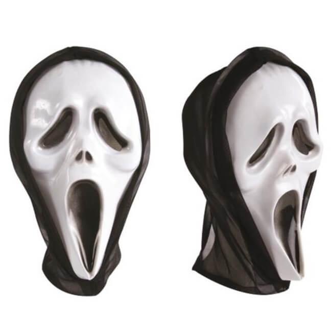 54130 masque halloween scream fantome noir blanc