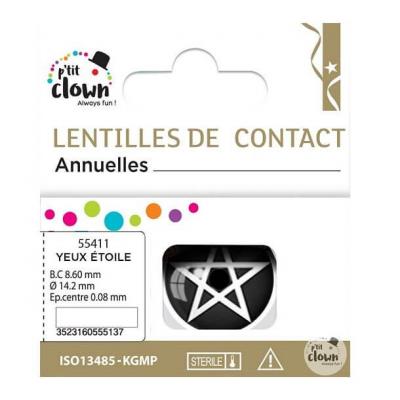 55411 lentilles de contact annuelle halloween coix satanique pentagramme