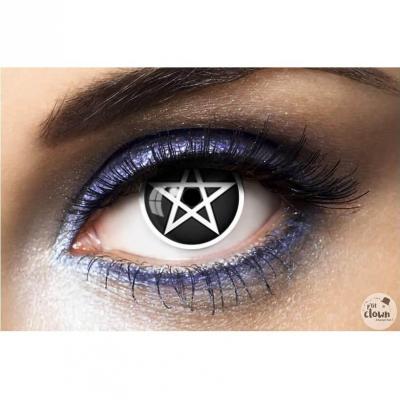 1 Paire de lentilles de contact annuelle Halloween: Croix Satanique Pentagramme REF/55411