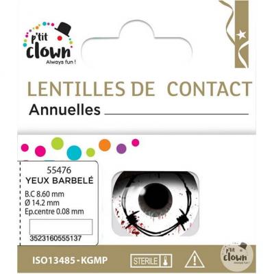 55476 lentilles de contact annuelles yeux fil de barbele