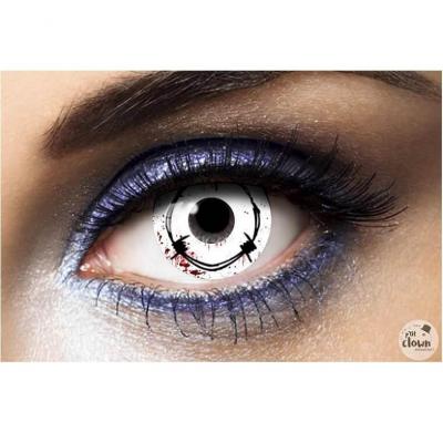 1 Paire de lentilles de contact annuelle Halloween: Yeux de fil barbelé REF/55476