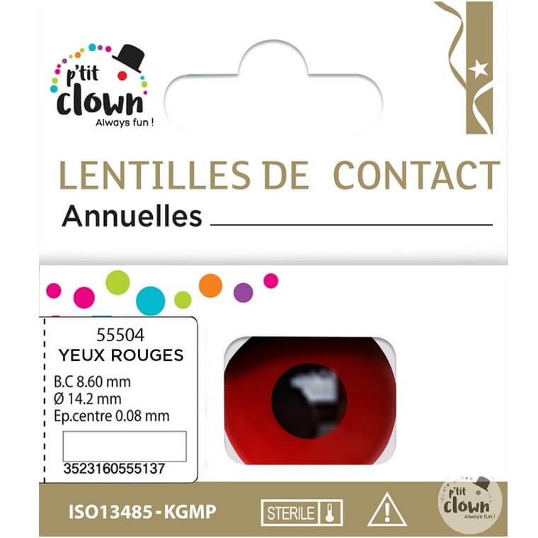 55504 lentilles de contact annuelles yeux rouges