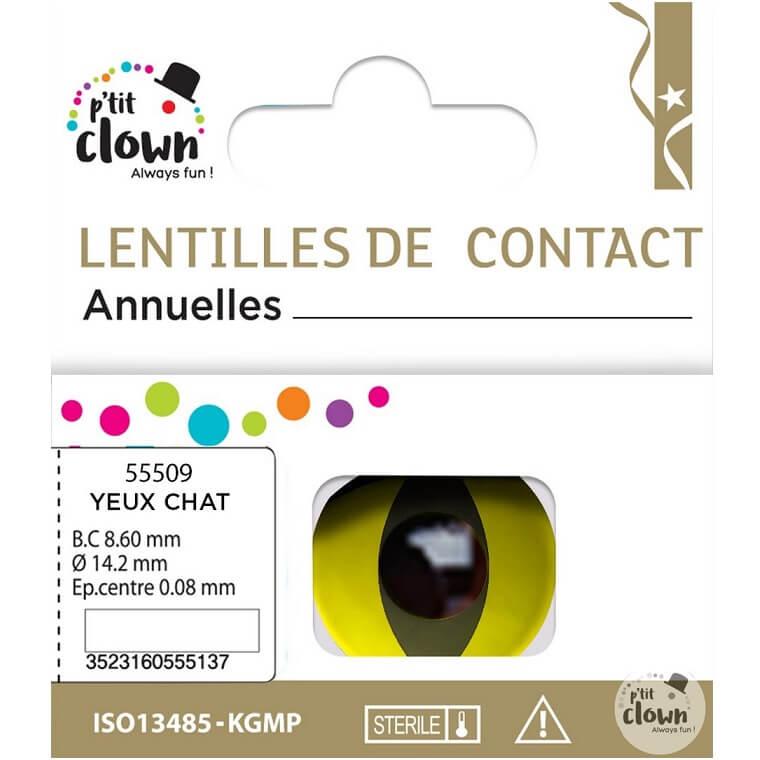 55509 lentilles contact annuelles yeux jaunes de chat