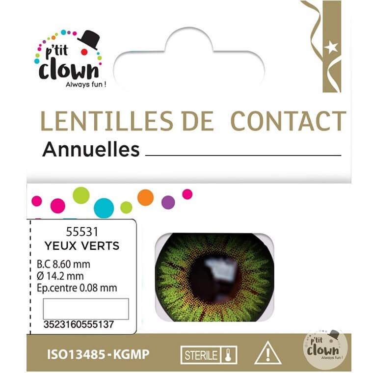 55531 lentilles contact annuelles iris yeux verts