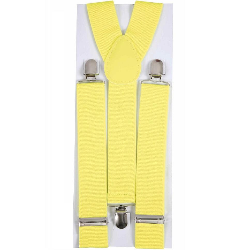 56009 accessoire deguisement adulte bretelles jaune fluo
