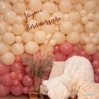 56112 kit complet decoration mur en ballon rose blush et beige