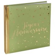1 Livre d'or Joyeux Anniversaire vert Olive/Sauge et doré or métallique REF/5664