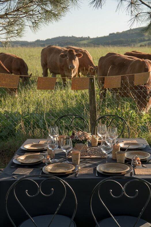 5666 banderole fanion joyeux anniversaire naturel kraft dore or metallise