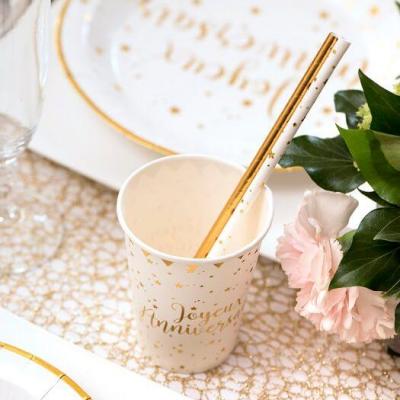 5667 paille papier blanc sauge dore or