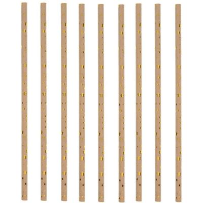 20 Pailles jetables en papier kraft naturel et étoile dorée or métallisée REF/5667