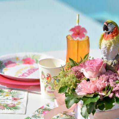 5799 perroquet en resine ile tropicale